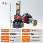 A80-Q7 Car LED Headlight Bulbs |17000LM180W H1 H4 H7 9005 9006