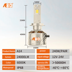 A80-A14 Car LED Headlight Bulbs |220W 22000/12000LM 6000K