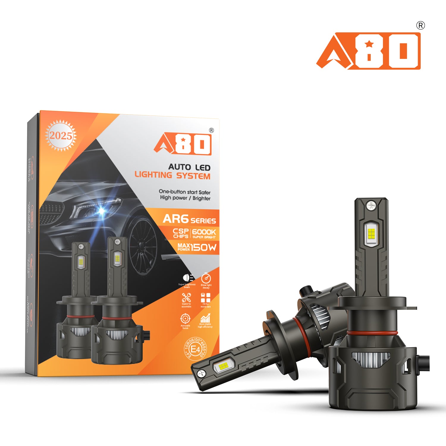 A80-AR6 LED Headlight Bulbs |150W 6000K 15KLM H1 H7 H11
