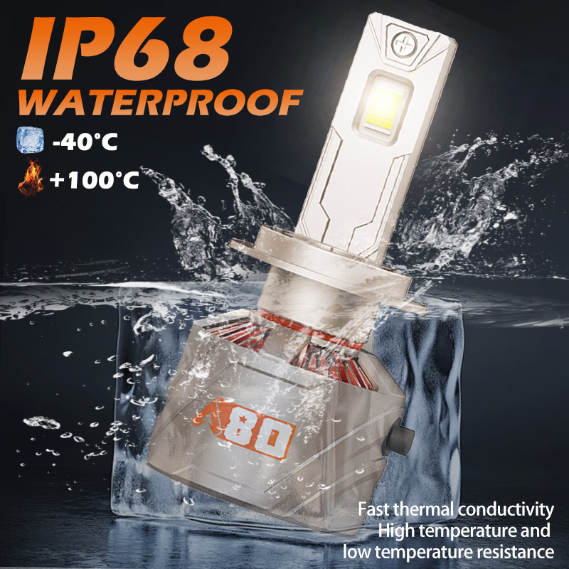 A80-A14 Car LED Headlight Bulbs |220W 22000/12000LM 6000K