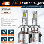A80-A13 Car LED Headlight Bulbs |160W 12000LM 6000K H4 H7