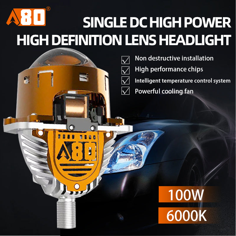 A80-GT1 Car LED Dual-light Lens Headlight