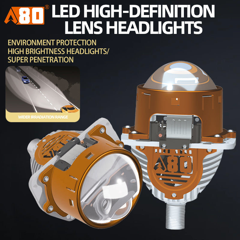 A80-GT2 Car LED Dual-light Lens Headlight