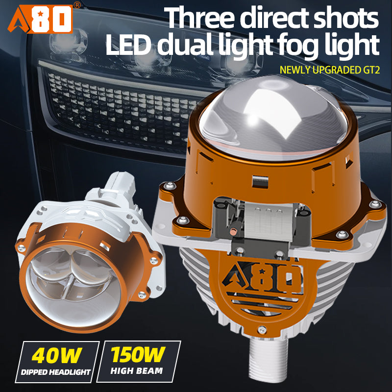 A80-GT3 Car LED Dual-light Lens Headlight