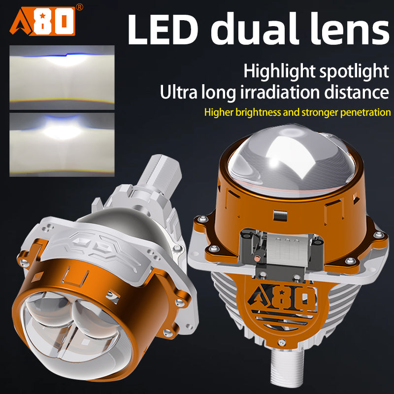 A80-GT3 Car LED Dual-light Lens Headlight