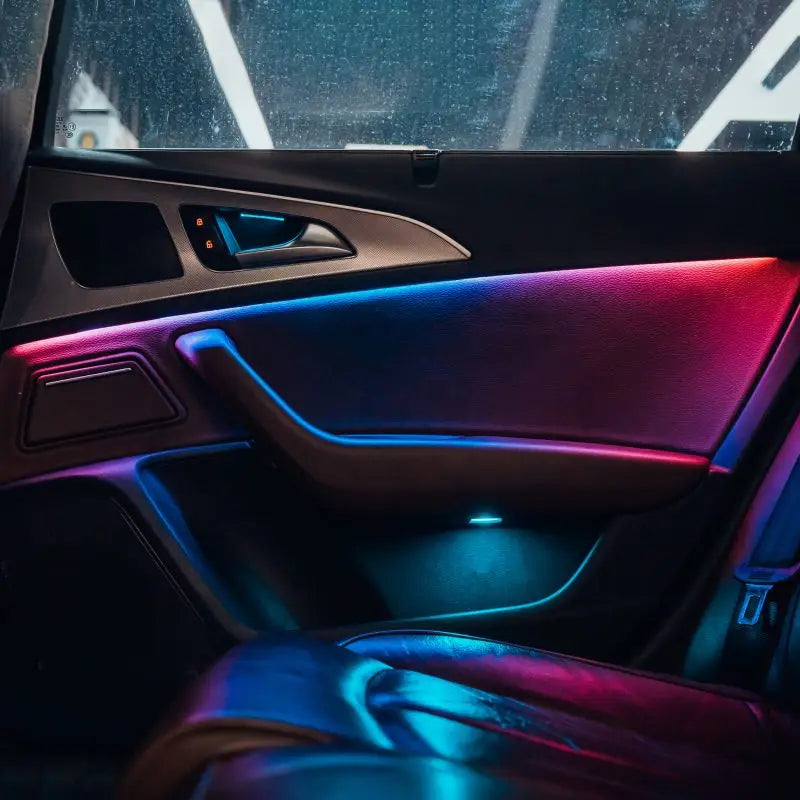 A80 Colorful Ambient Light Kit For Audi A6 C7 2012-2018 Carbon Fiber Pattern Co-pilot Ambient Light