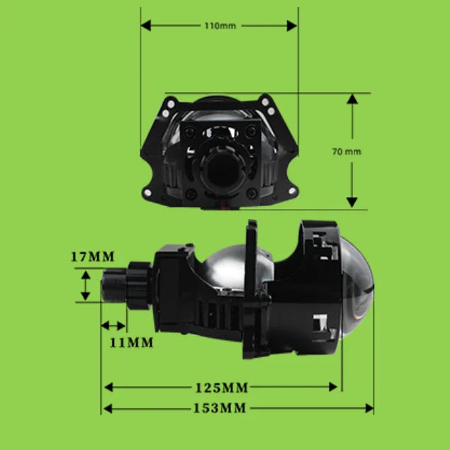 A80 3.0 Inch W40 Bi-LED Projector Headlight – 16000LM High Output · 110W Power · Sharp Cut-Off & All-Weather Ready