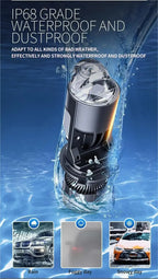 A80 A82 80W H4 Mini Bi-LED Projector Lens Headlight – 8,000LM, 6000K White, Hi/Lo Beam, IP68 Waterproof, Universal Retrofit