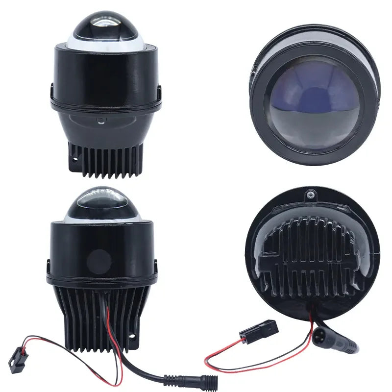 A80 F80 3.0-Inch Bi-LED Projector Lens Fog Light – 80W/Pair 13000LM Dual Beam Focused Cut-Off Car Retrofit Upgrade