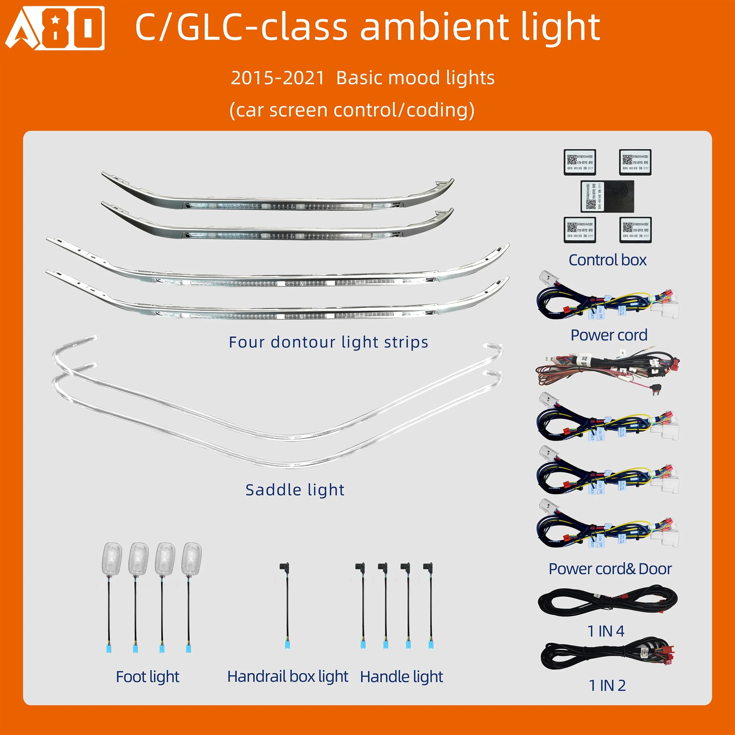 Car starry sky/magic lamp interior ambient light decorative lighting suitable for Mercedes-Benz C-Class w204 2010-2014