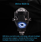 A80 3.0 Inch E12 Bi-LED Projector Headlight – 12000LM Brightness · 102W Power · Clear Cut-Off & Universal Retrofit