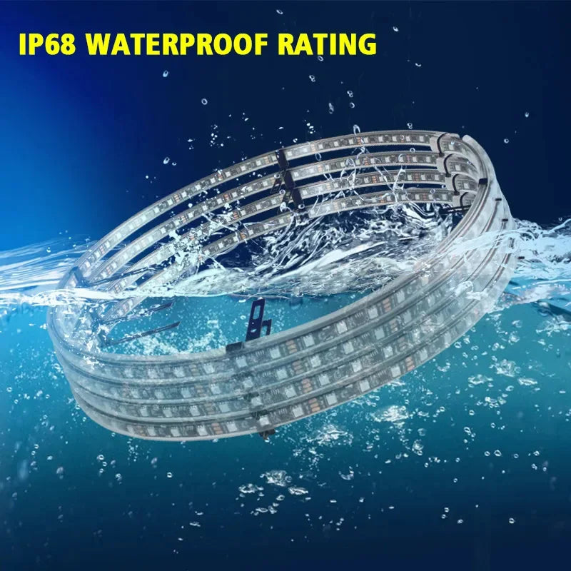 15.5Inch Flowing Double Row Colorful RGB Car Hub Lamp LED Wheel Tire Light APP Waterproof Neon Strip Light Car Atmosphere Lamp