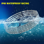 15.5Inch Flowing Double Row Colorful RGB Car Hub Lamp LED Wheel Tire Light APP Waterproof Neon Strip Light Car Atmosphere Lamp