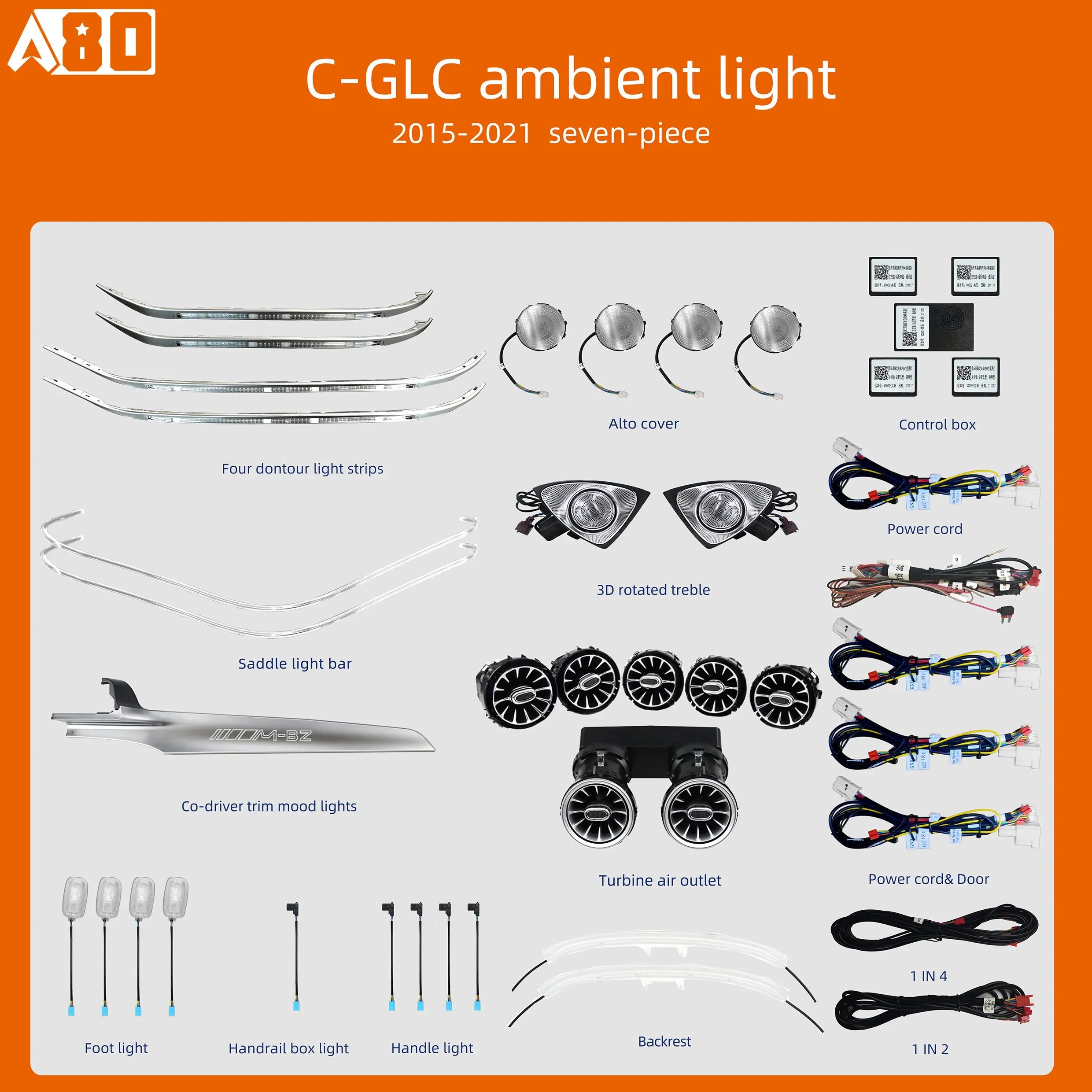 Car starry sky/magic lamp interior ambient light decorative lighting suitable for Mercedes-Benz C-Class w204 2010-2014