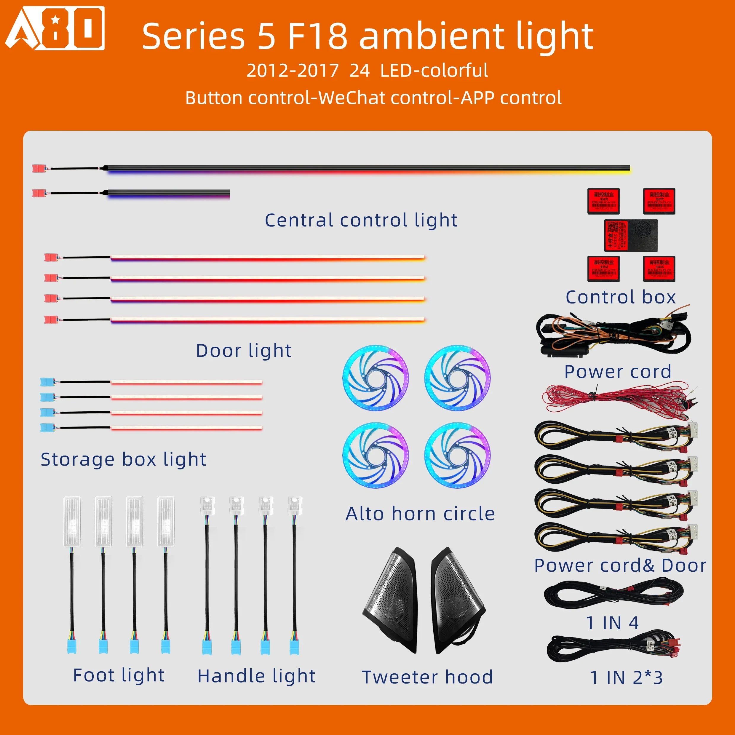 Dynamic Ambient Lighting 64 Colors  For BMW 5 Series F10 F11 2011 - 2017 Interior Atmosphere LED Lighting Accessories