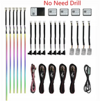 A80 Led 64 Colors Car Interior Decorative Lighting App Sound Control Universal 18 in 1 Car Ambient Light Acrylic Strip