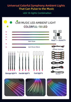 A80  64Color Car Ambient Light Acrylic Guide Fiber Strip 18 in 1 RGB optic Strip Interior Decoration Atmosphere Light