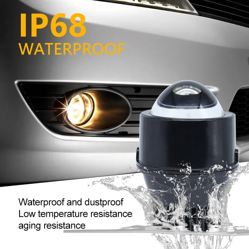 A80 F80 3.0-Inch Bi-LED Projector Lens Fog Light – 80W/Pair 13000LM Dual Beam Focused Cut-Off Car Retrofit Upgrade