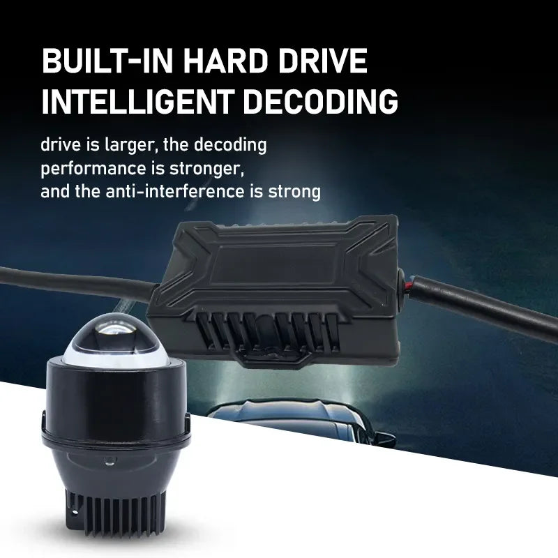 A80 F80 3.0-Inch Bi-LED Projector Lens Fog Light – 80W/Pair 13000LM Dual Beam Focused Cut-Off Car Retrofit Upgrade