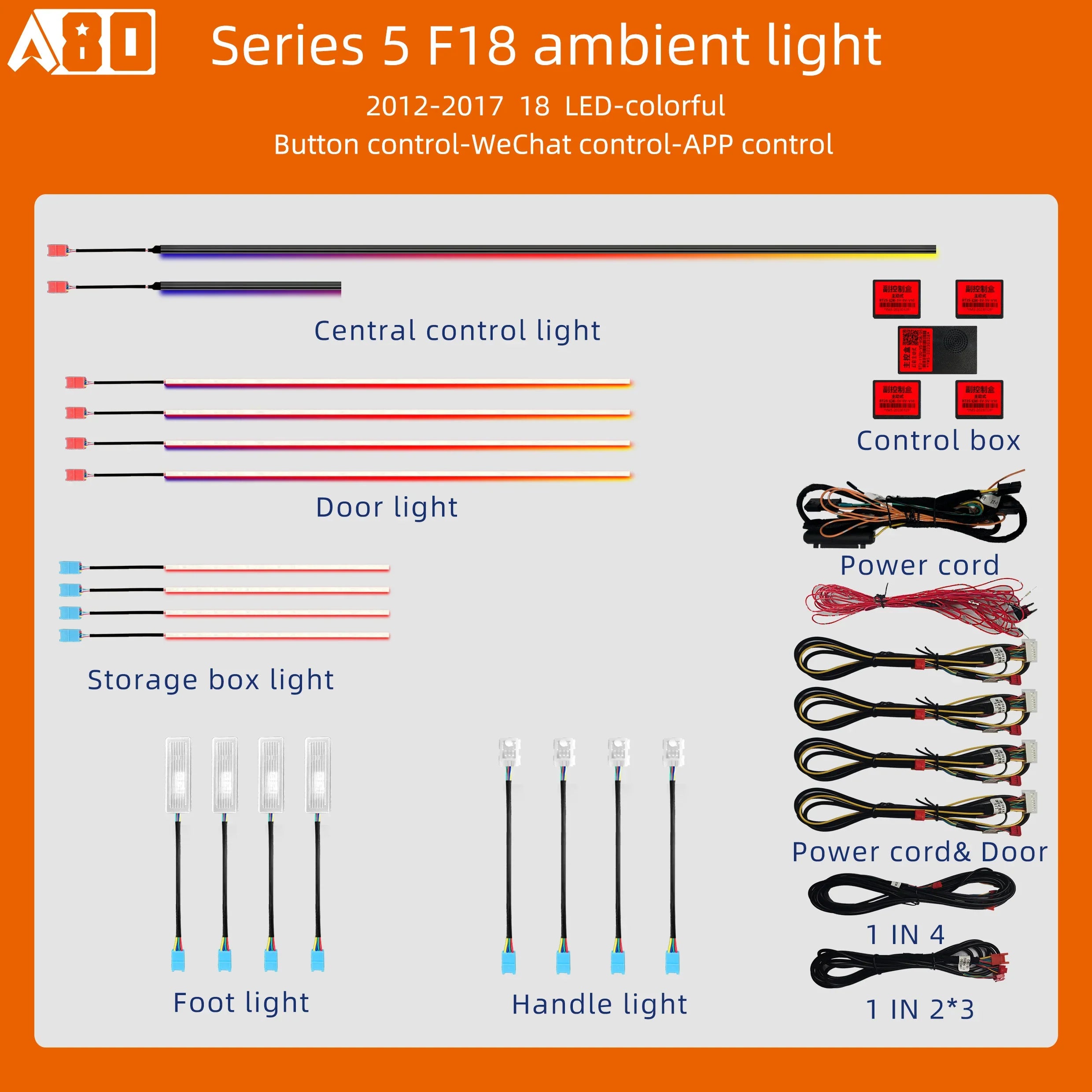 Dynamic Ambient Lighting 64 Colors  For BMW 5 Series F10 F11 2011 - 2017 Interior Atmosphere LED Lighting Accessories
